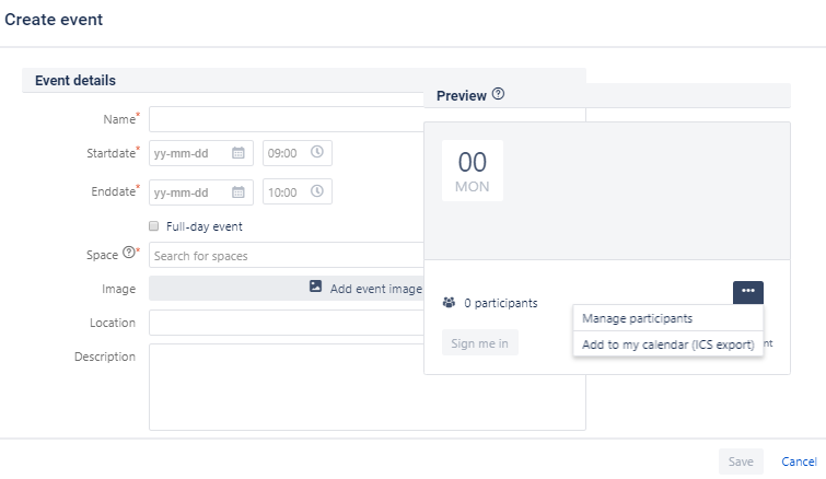 weCollaborate learning resources > Using the Events Macro > create a calendar.PNG